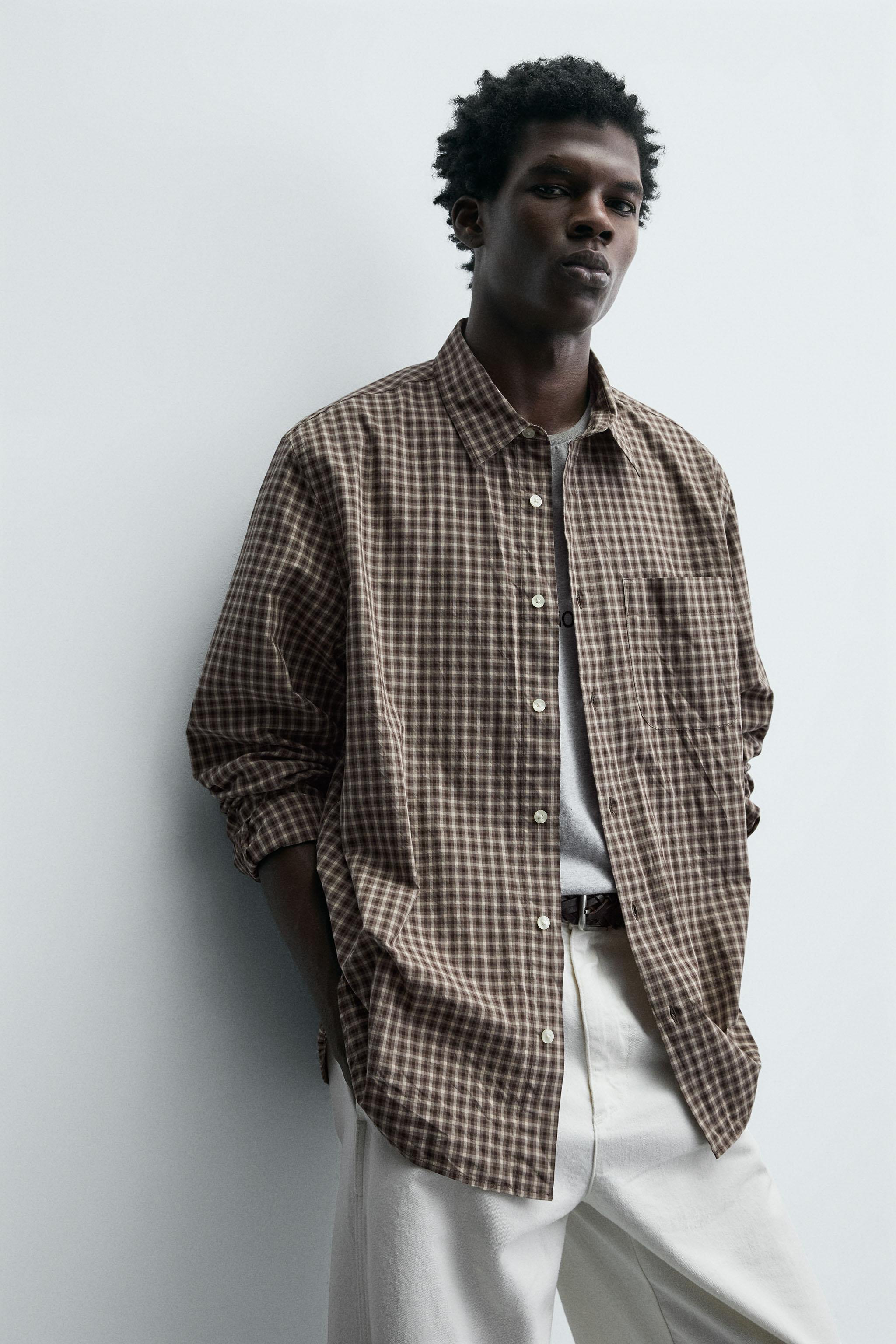 RELAXED FIT PLAID SHIRT